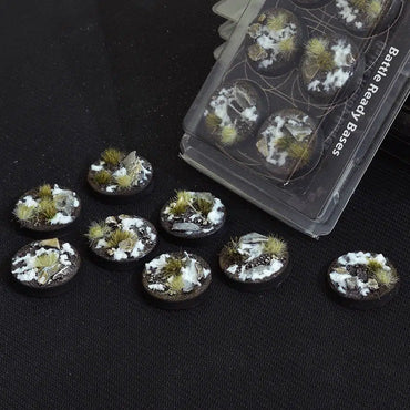 Gamers Grass: Battle Ready Bases Winter Round 32mm (x8)