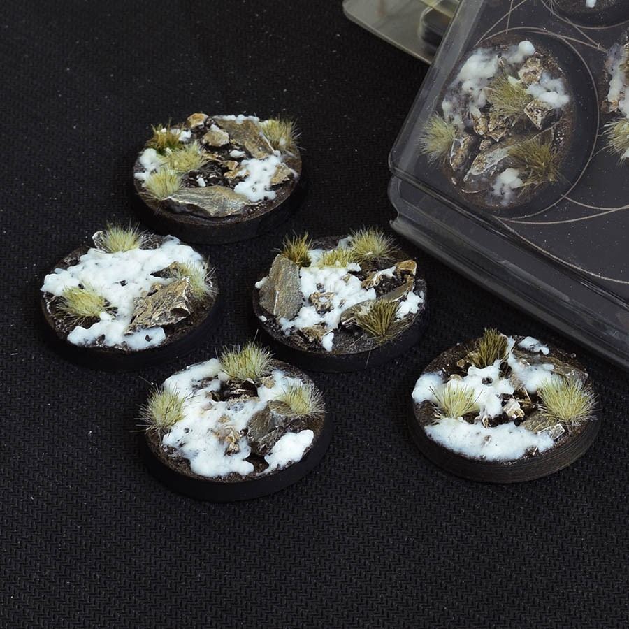 Gamers Grass: Battle Ready Bases Winter Round 40mm (x5)