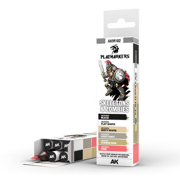 AK Interactive: Playmarkers: Skeletons & Zombies (6 Colours) Acrylic Paint Marker Set