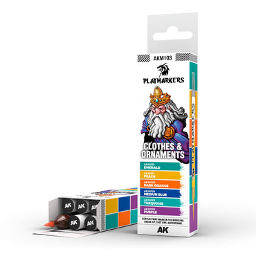 AK Interactive: Playmarkers: Clothes & Ornaments (6 Colours) Acrylic Paint Marker Set