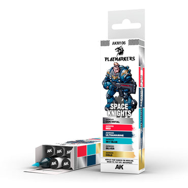 AK Interactive: Playmarkers:  Space Knight (6 Colours) Acrylic Paint Marker Set