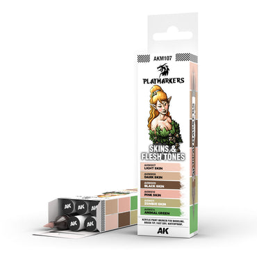 AK Interactive: Playmarkers: Skin & Flesh Tones (6 Colours) Acrylic Paint Marker Set