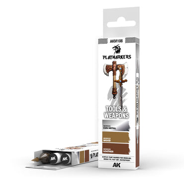 AK Interactive: Playmarkers: Tools & Weapons (3 Colours) Acrylic Paint Marker Set