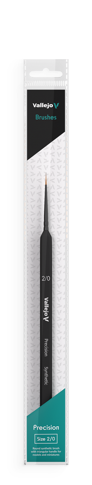 Vallejo: Brushes: Precision Synthetic Round Brush, Triangular Handle No. 2/0