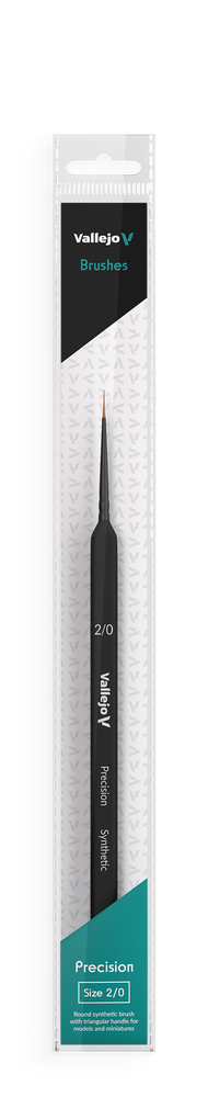 Vallejo: Brushes: Precision Synthetic Round Brush, Triangular Handle No. 2/0