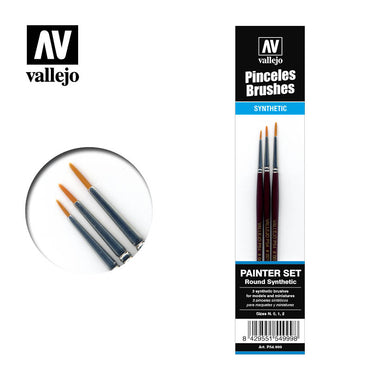 Vallejo: Brushes: Detail Synthetic Design Set (Sizes 0, 1 & 2)