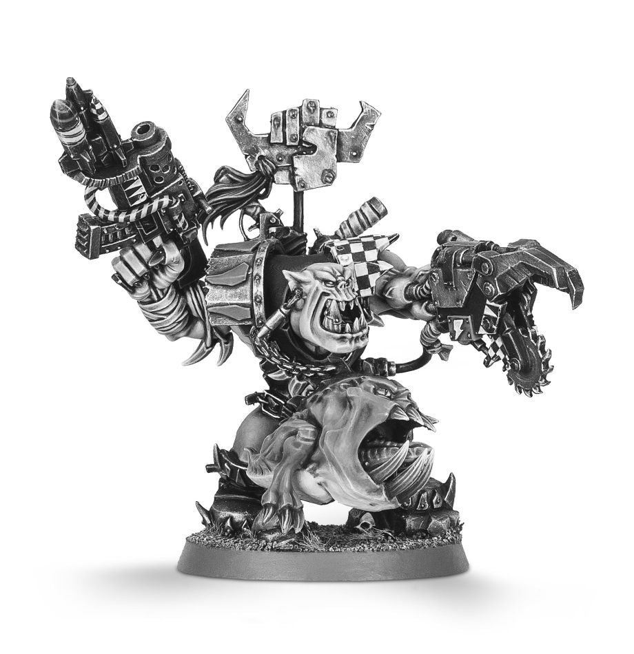 Warhammer 40k Ork Big shops Mek and Ork Warboss with Attack Squig