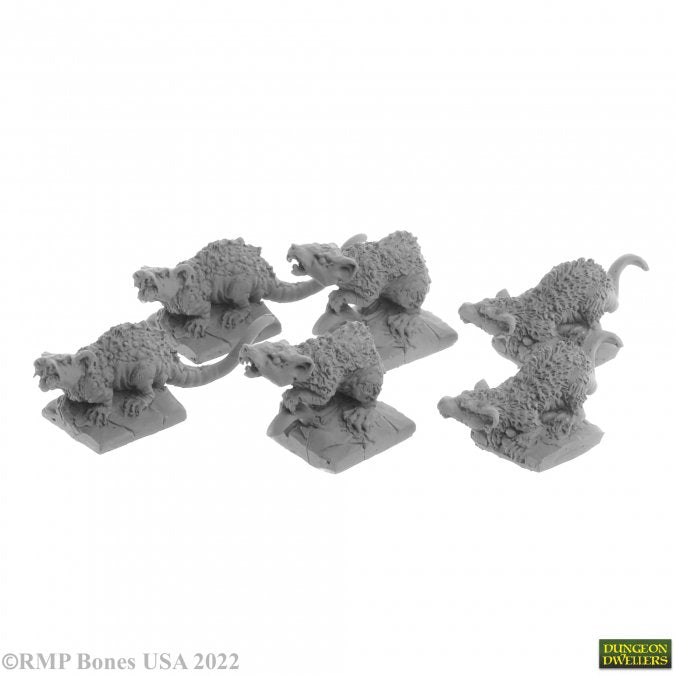 Reaper: Dungeon Dwellers: Giant Tomb Rats (6)