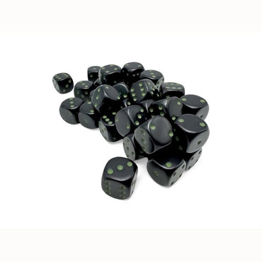 Chessex: 12mm d6 (36) OpaqueBlack/green