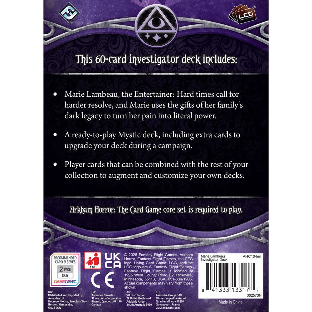 Arkham Horror LCG™: Investigator Deck: Marie Lambeau