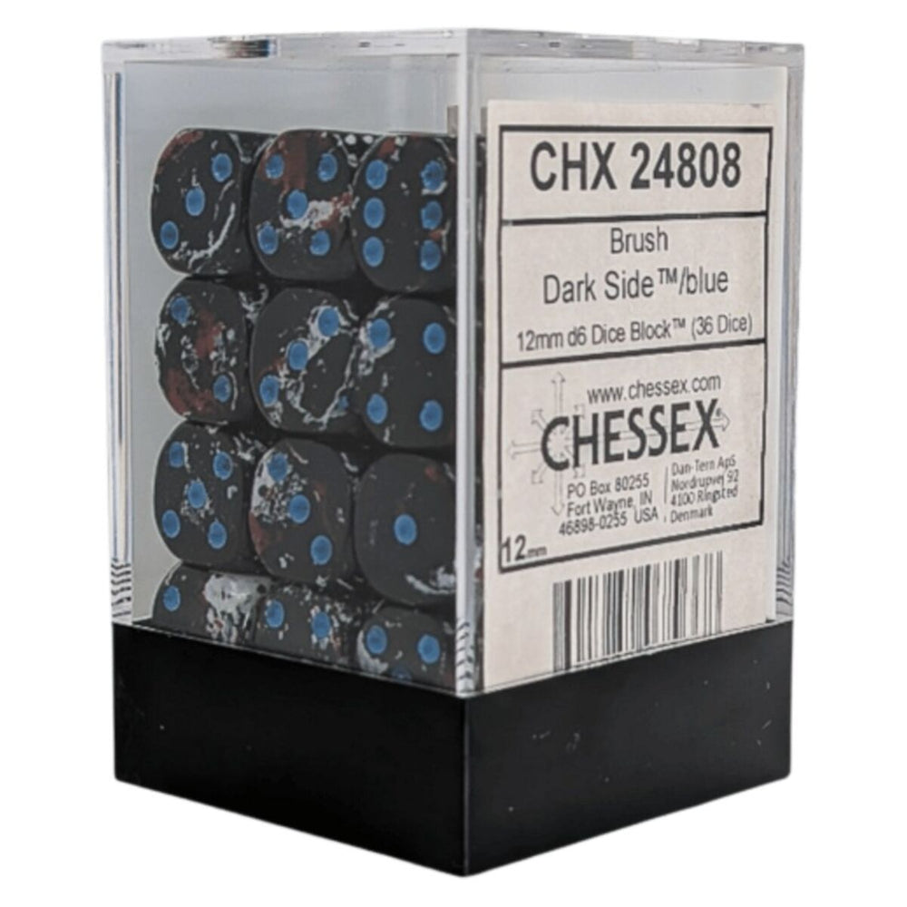 Chessex: 12mm d6 (36) Brush Dark Side/blue