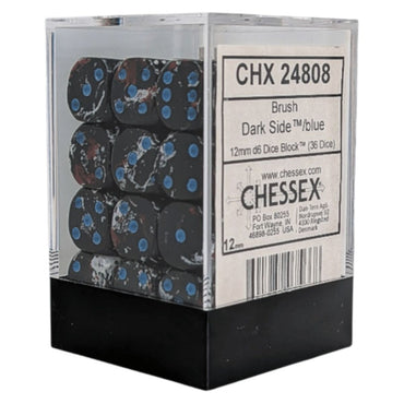Chessex: 12mm d6 (36) Brush Dark Side/blue