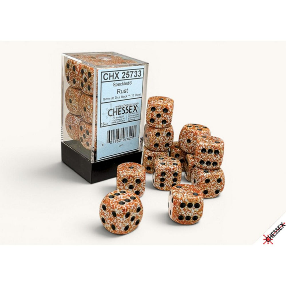 Chessex Dice Sets: Speckled Rust 16mm d6 (12)