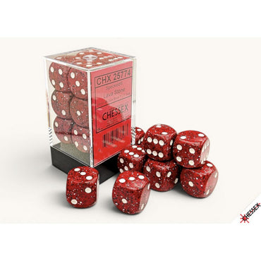 Chessex Dice Sets: Speckled Lava Stone 16mm d6 (12)