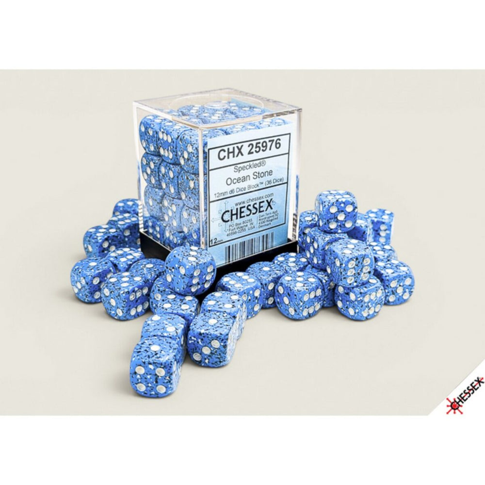 Chessex Dice Sets: Speckled Ocean Stone 12mm d6 (36)