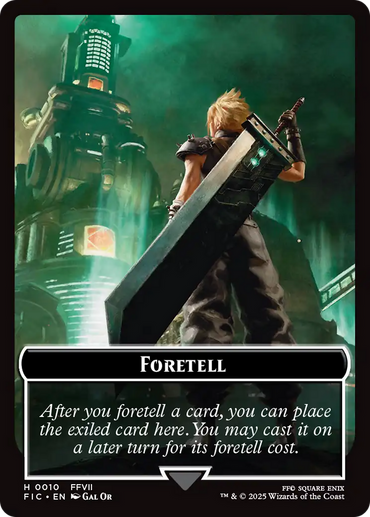 Foretell // Treasure Double-Sided Token (Surge Foil) [FINAL FANTASY Commander Tokens]