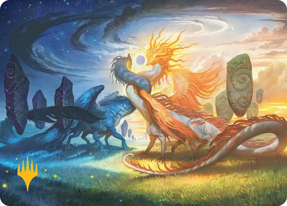Celestial Reunion Art Card (19/54) (Gold-Stamped Planeswalker Symbol) [Lorwyn Eclipsed Art Series]