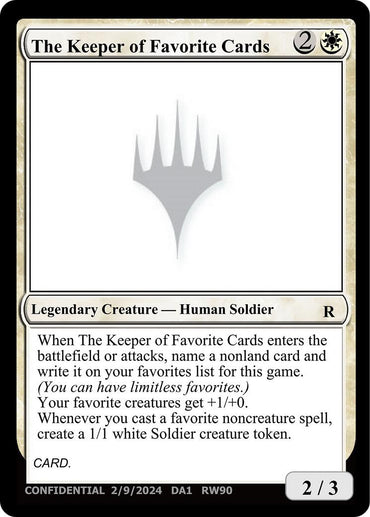 The Keeper of Favorite Cards (2/9/2024) [Unknown Event]