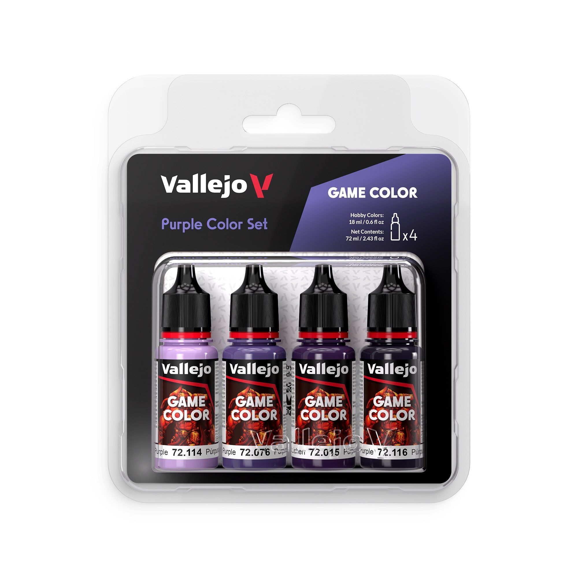 Vallejo: Game Colour: Purple Colours Acrylic Paint Set