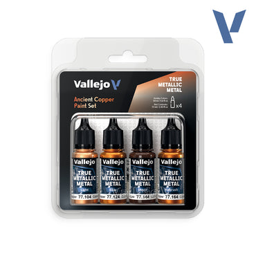Vallejo True Metallic Metal Ancient Copper - 4 Colour Paint Set