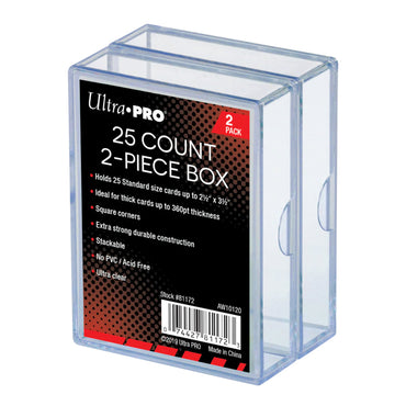 Ultra Pro: 2-Piece 25 Count Clear Card Storage Box (2 Pack)