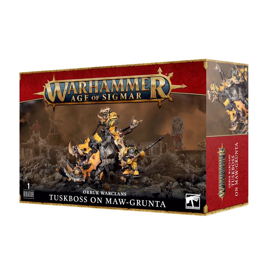 Warhammer Age of Sigmar: Orruk Warclans Tuskboss on Maw-Grunta