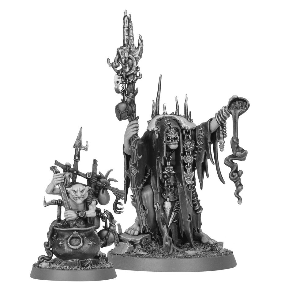 Warhammer Age of Sigmar: Orruk Warclans Swampcalla Shaman with Pot-grot