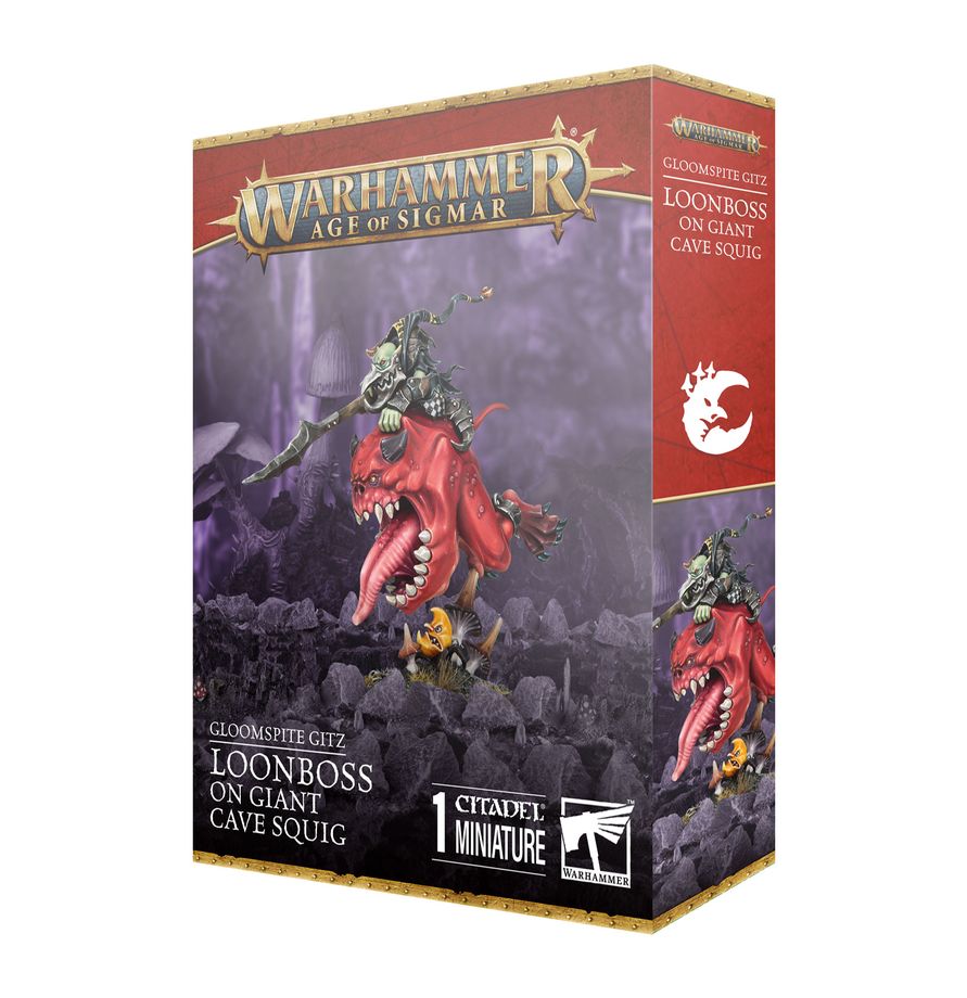 Warhammer Age of Sigmar: Gloomspite Gitz Loonboss on Giant Cave Squig