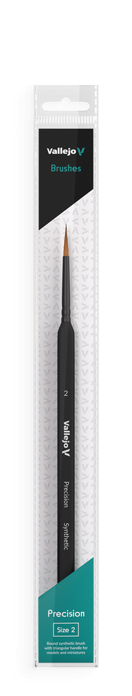 Vallejo: Brushes: Precision Synthetic Round Brush, Triangular Handle No. 2
