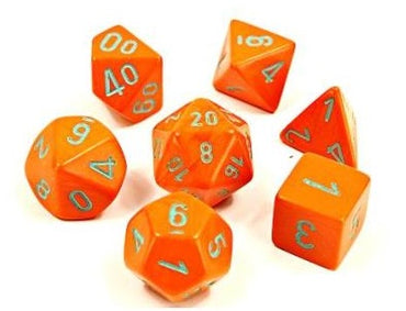 Chessex: Polyhedral 7-Die Set Heavy Dice Orange/turquoise