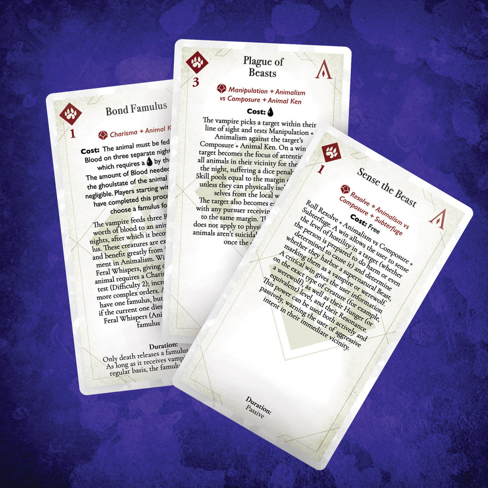 Vampire: The Masquerade RPG 5E: Discipline and Blood Magic Cards