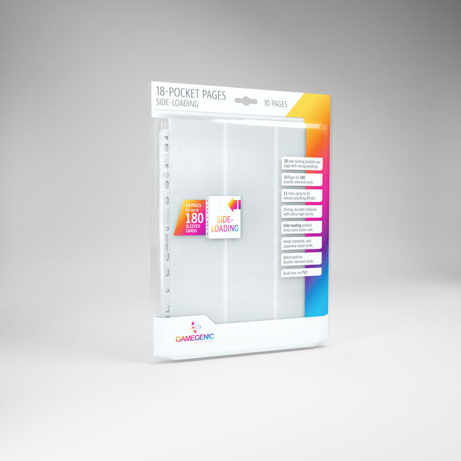 Gamegenic: Sideloading 18 Pocket Pages WHITE (10 Pack)