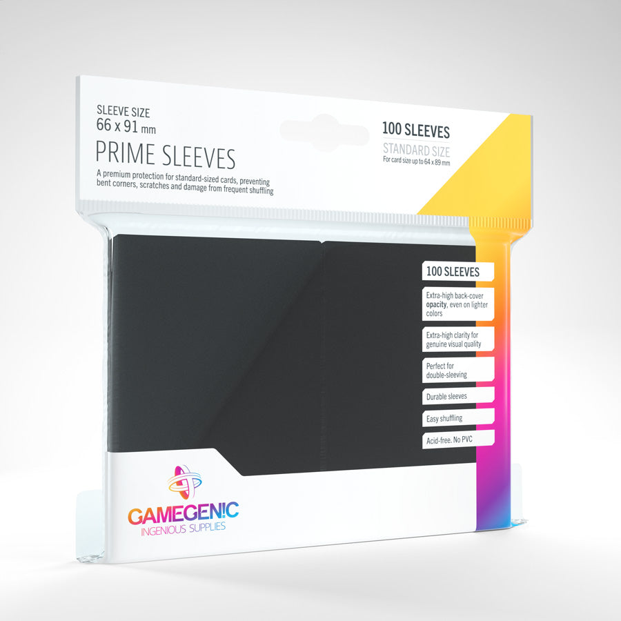 Gamegenic: Matte Prime Card Sleeves Black (66mm x 91mm) (100 Sleeves Per Pack)