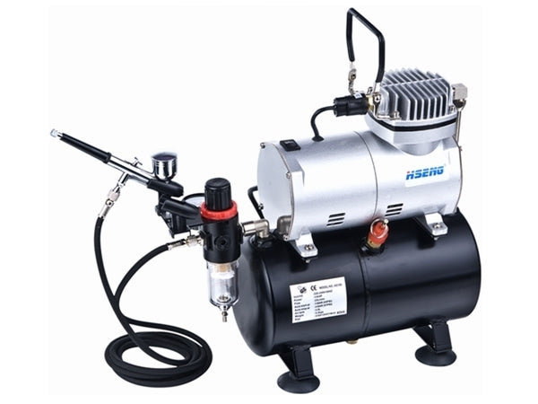 Hseng: Air Compressor with Holding Tank Kit (Includes Hose & HS-80 Airbrush)