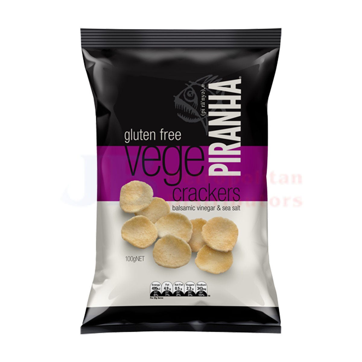 Piranha Vege Crackers Balsamic & Sea Salt 100g