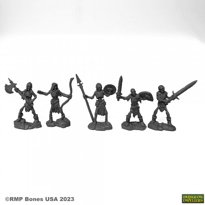 Reaper Bones USA: Dungeon Dwellers Skeleton Guardians (5)