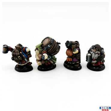 Reaper Bones USA: Townsfolk: Dwarven Brewmeister and Patrons (4)