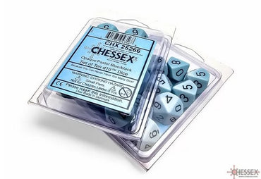 Chessex Dice Sets: Opaque Pastel Blue/black d10 Set (10)