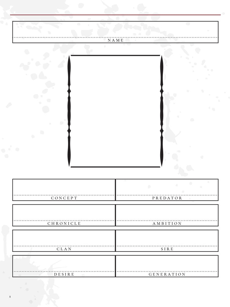 Vampire: The Masquerade RPG 5E: Expanded Character Sheet Journal