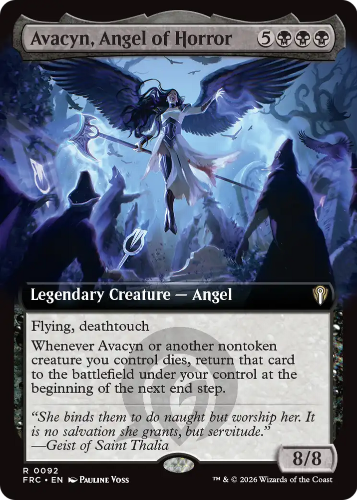 Avacyn, Angel of Horror (Extended Art) [Reality Fracture Commander]