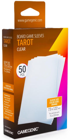 Gamegenic: Board Game Card Sleeves: Tarot Clear (ORANGE) 73mm x 122mm (50 pack)