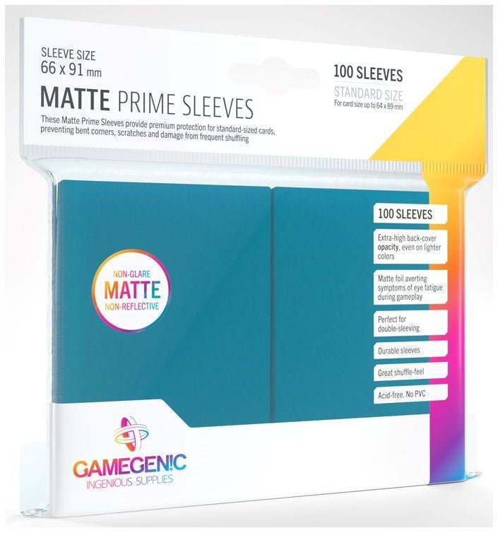 Gamegenic: Matte Prime Card Sleeves Blue (66mm x 91mm) (100 Sleeves Per Pack)