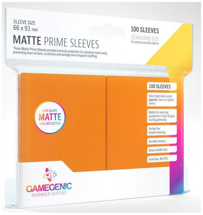 Gamegenic: Matte Prime Card Sleeves Orange (66mm x 91mm) (100 Sleeves Per Pack)