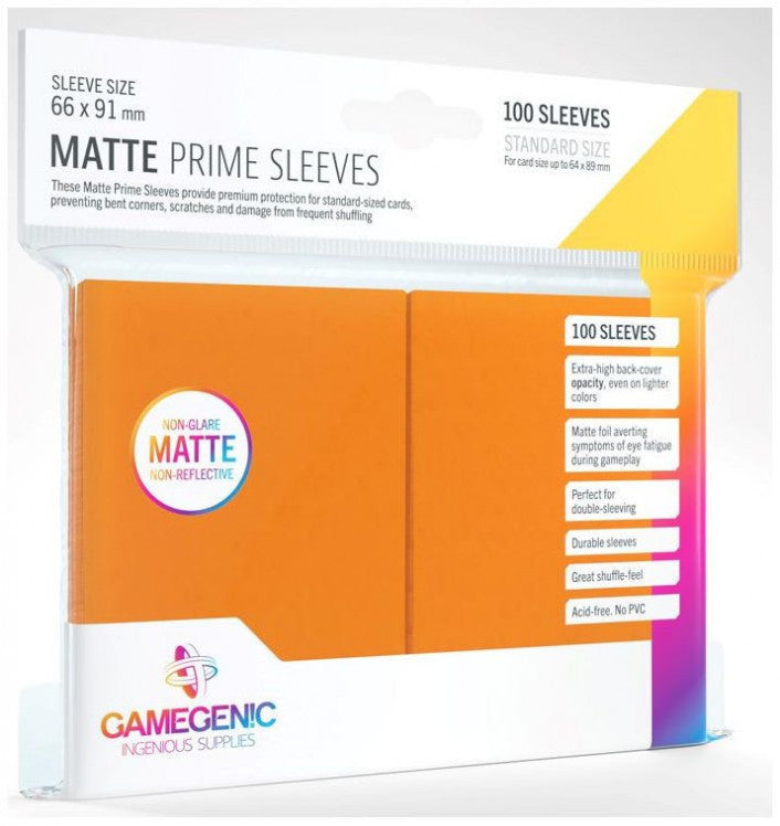 Gamegenic: Matte Prime Card Sleeves ORANGE (66mm x 91mm) (100 Sleeves Per Pack)