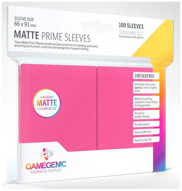 Gamegenic: Matte Prime Card Sleeves Pink (66mm x 91mm) (100 Sleeves Per Pack)
