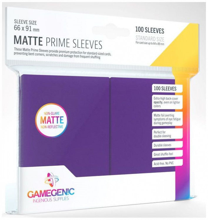 Gamegenic: Matte Prime Card Sleeves PURPLE (66mm x 91mm) (100 Sleeves Per Pack)