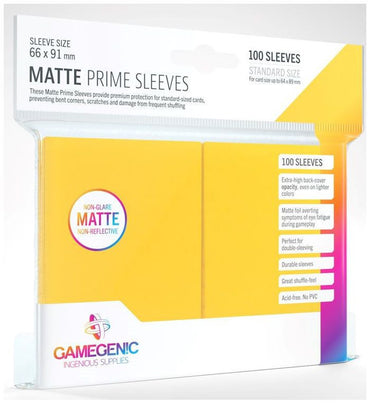 Gamegenic: Matte Prime Card Sleeves Yellow (66mm x 91mm) (100 Sleeves Per Pack)