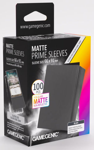 Gamegenic: Matte Prime Card Sleeves BLACK (66mm x 91mm) (100 Sleeves Per Pack)