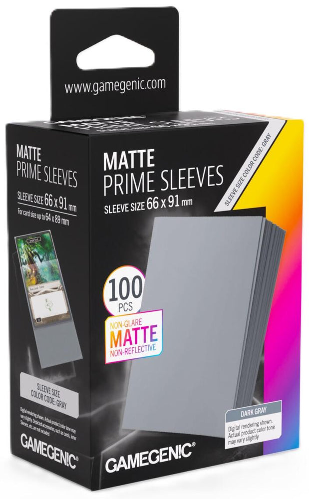 Gamegenic: Matte Prime Card Sleeves DARK GRAY (66mm x 91mm) (100)