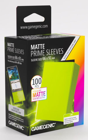 Gamegenic: Matte Prime Card Sleeves LIME (66mm x 91mm) (100 Sleeves Per Pack)